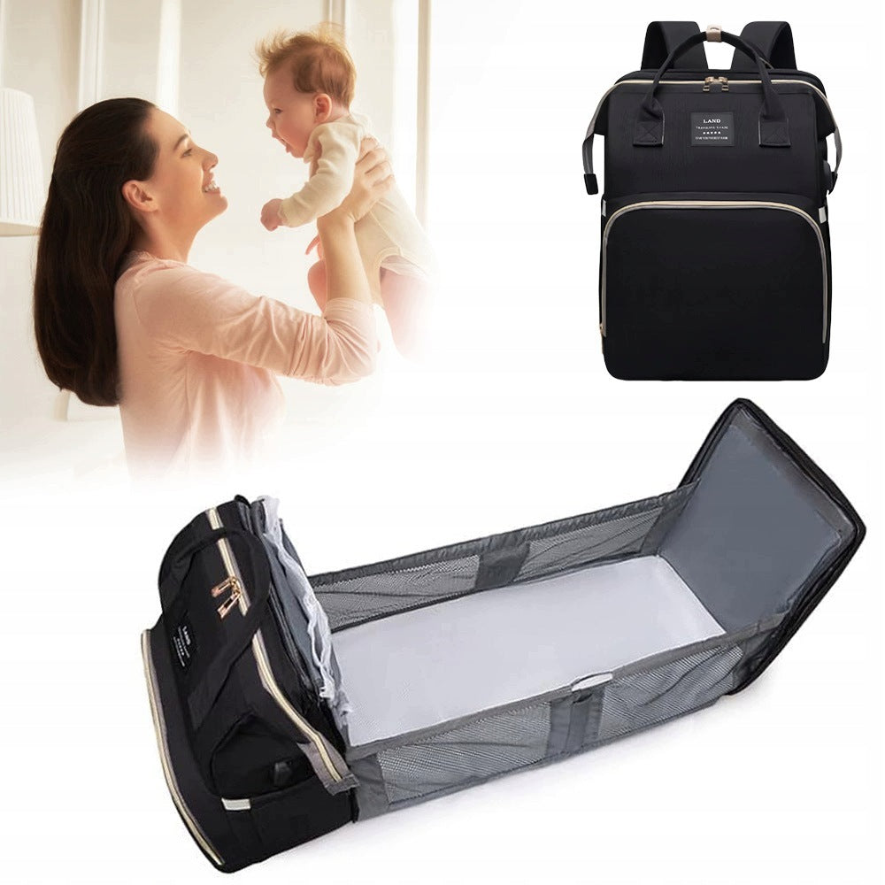STROLLER BACKPACK WITH CHANGING TABLE BAG FOR MOM THERMO POCKET BLACK Medical device no