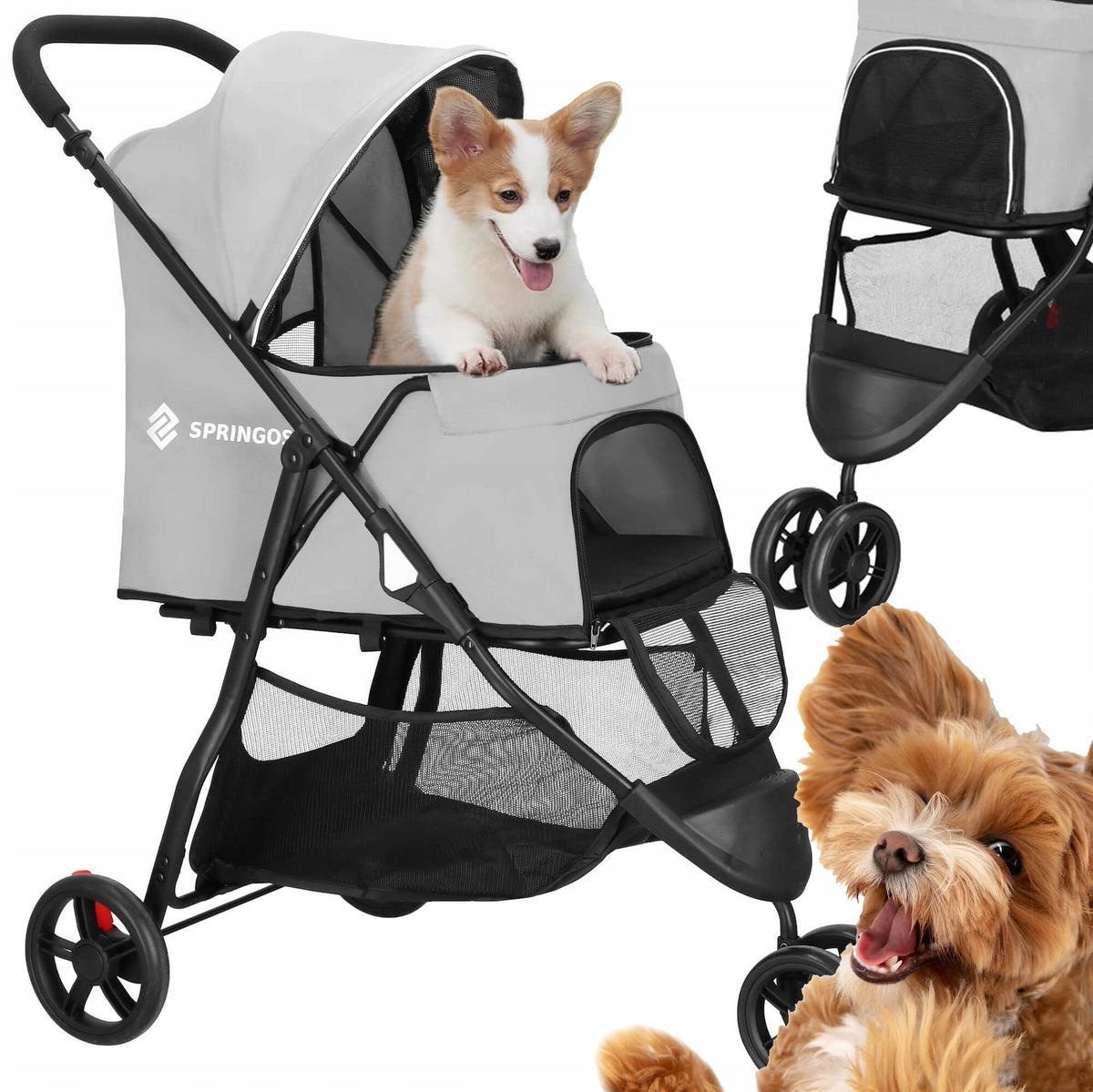 STROLLER FOR SMALL MEDIUM CAT DOG TRANSPORTER 15kg STROLLER Packaging status original