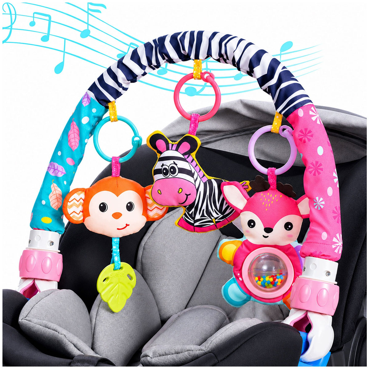 STROLLER HEADBAND RATTLE PENDANT BOW CRIB PENDANT ADJUSTABLE UN Packaging status original