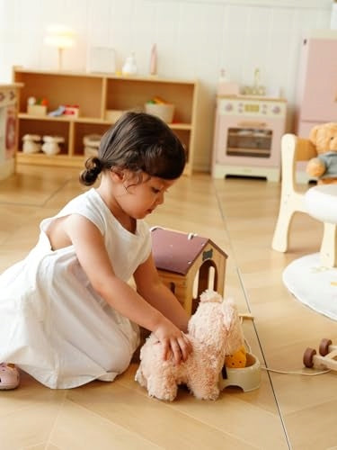 STROLLER LEARNING TO WALK WOODEN PUSHER FOR KIDS TOY DOG Kid's age 0＋