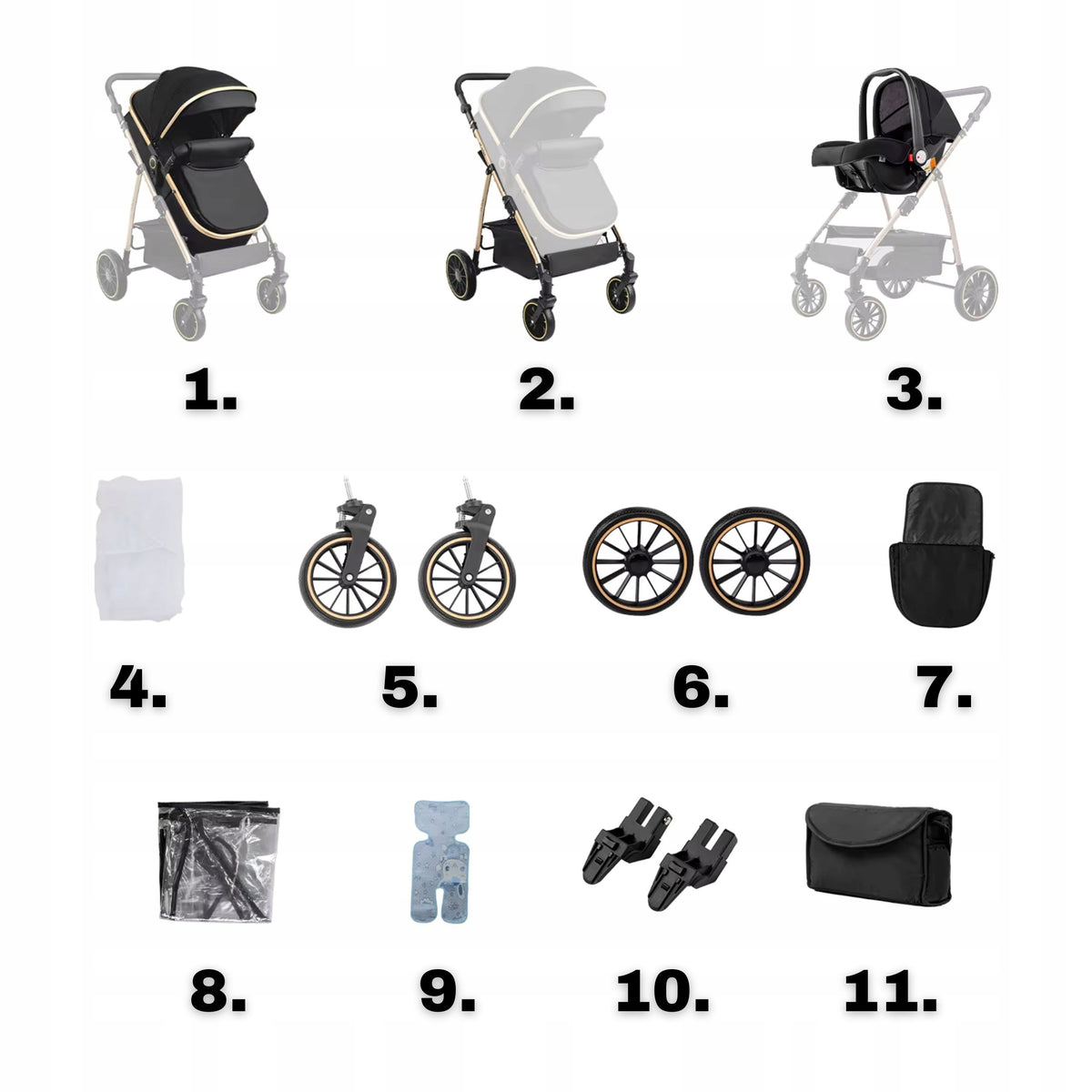 STROLLER - MAGIC ZC V8 - 3in1 - FOLDING LIGHTWEIGHT + AKCESORIA Packaging status original