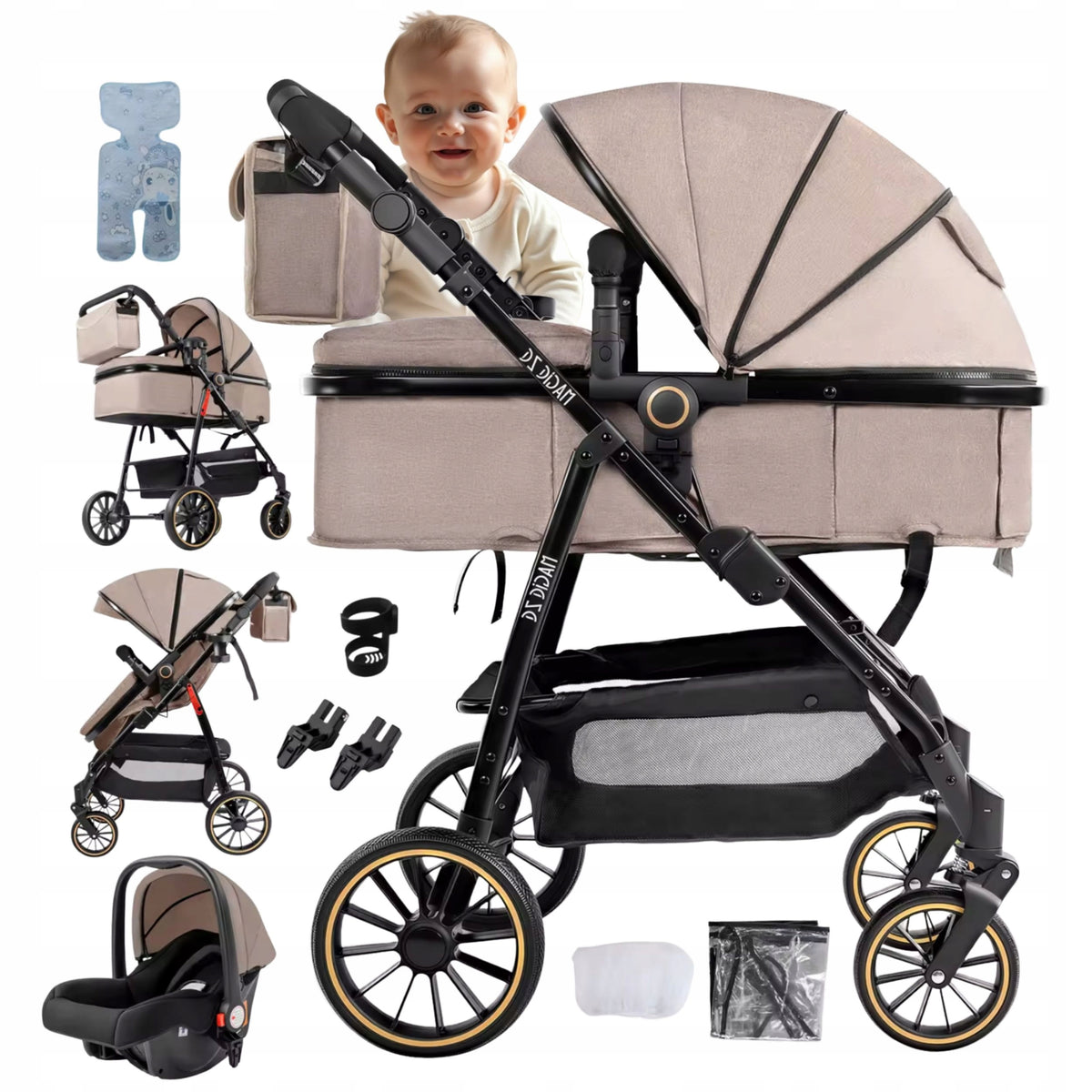 STROLLER - MAGIC ZC V8 - 3in1 - FOLDING LIGHTWEIGHT + AKCESORIA