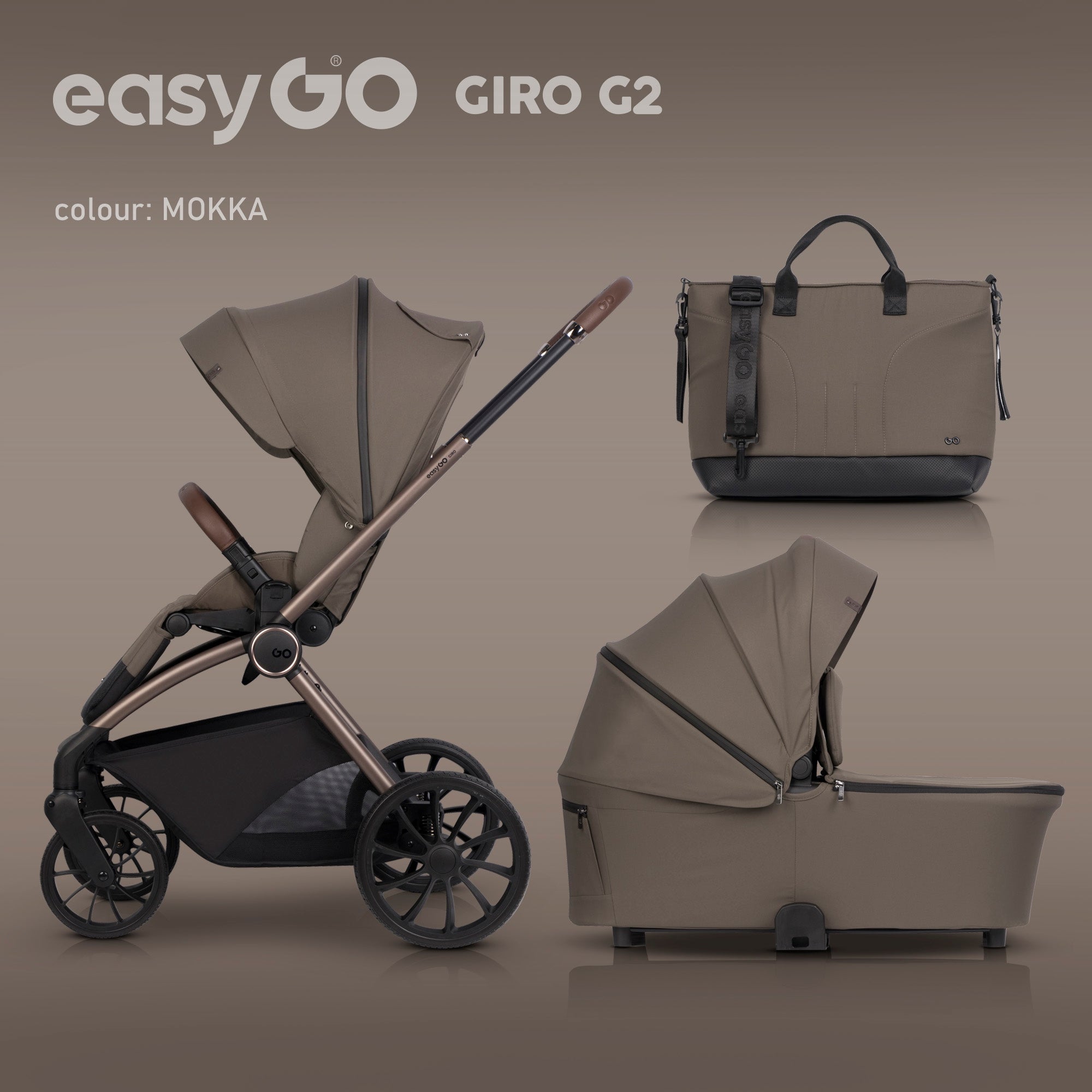 STROLLER + SWIVEL SEAT BASE ISOFIX GONDOLA SET 4in1 LARGE WHEELS Packaging status original