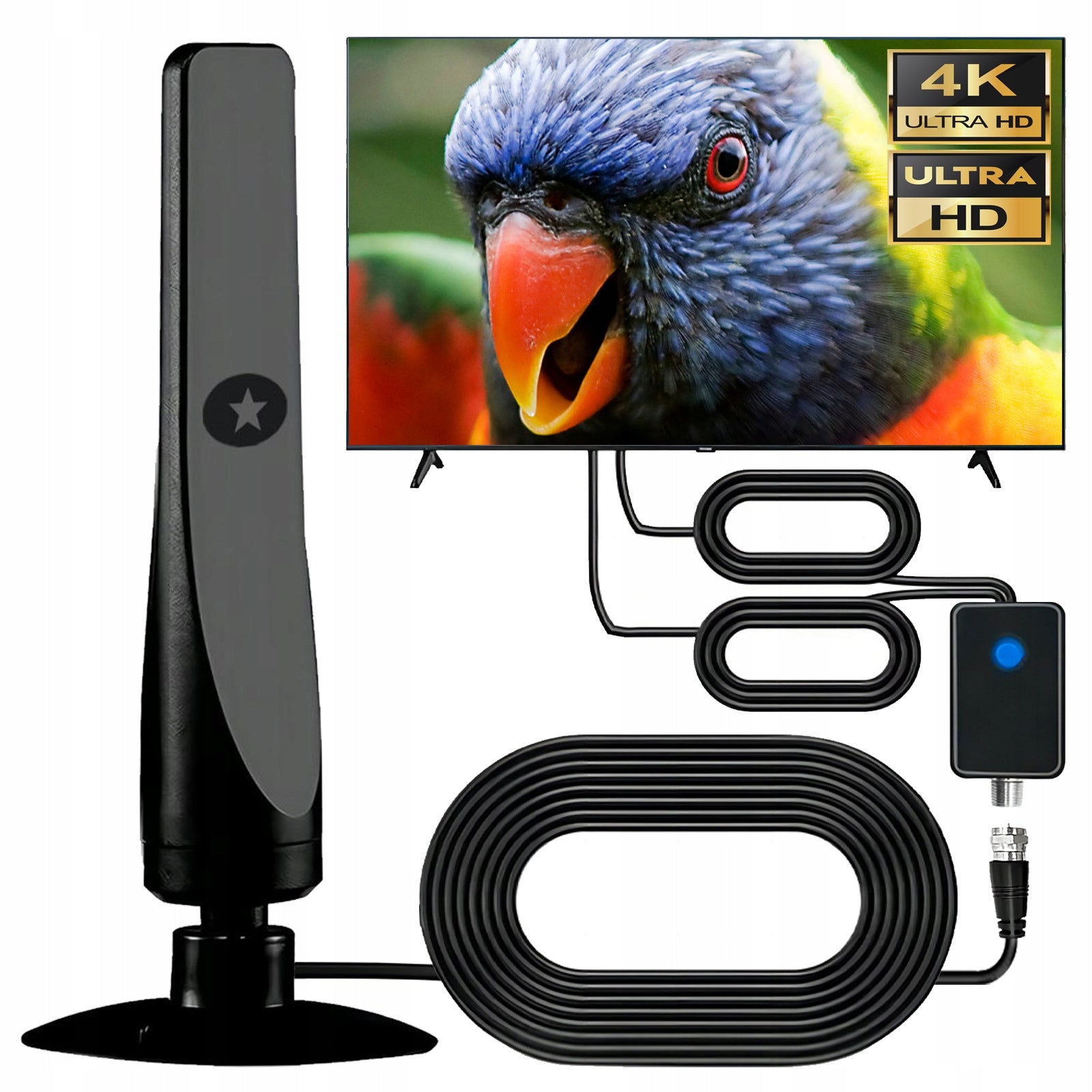 STRONG ACTIVE ROOM ANTENNA DVBT-2 TV FHD 4K MUX-8 LTE MAGNET AMPLIFIER
