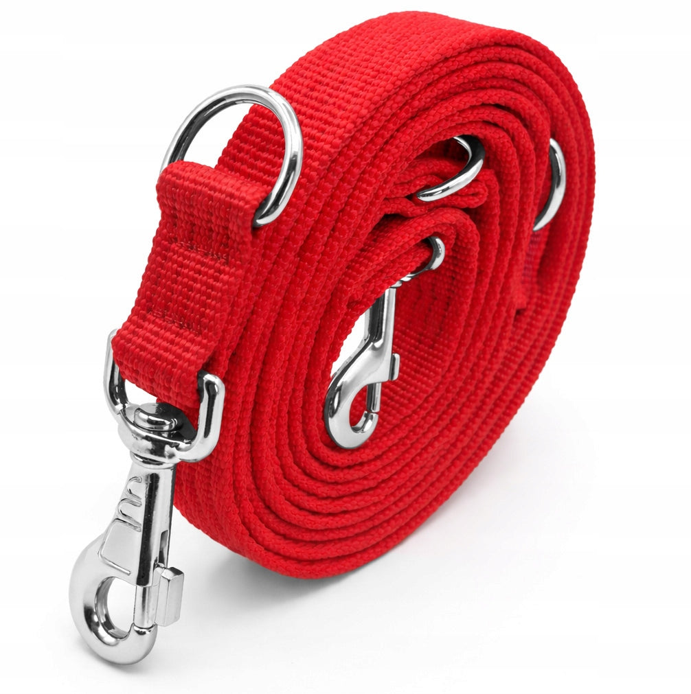 STRONG ADJUSTABLE LEASH FOR BIG DOG DETACHABLE FOR TRAINING DURABLE 3m Manufacturer code SMYCZ.PRZEP.BIG.RED.3