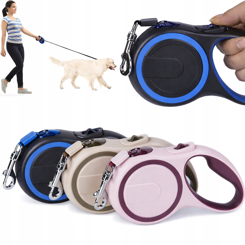 STRONG AUTOMATIC LEASH FOR DOG 15KG / LOCK TAPE 5 METERS Manufacturer code smycz automatyczna