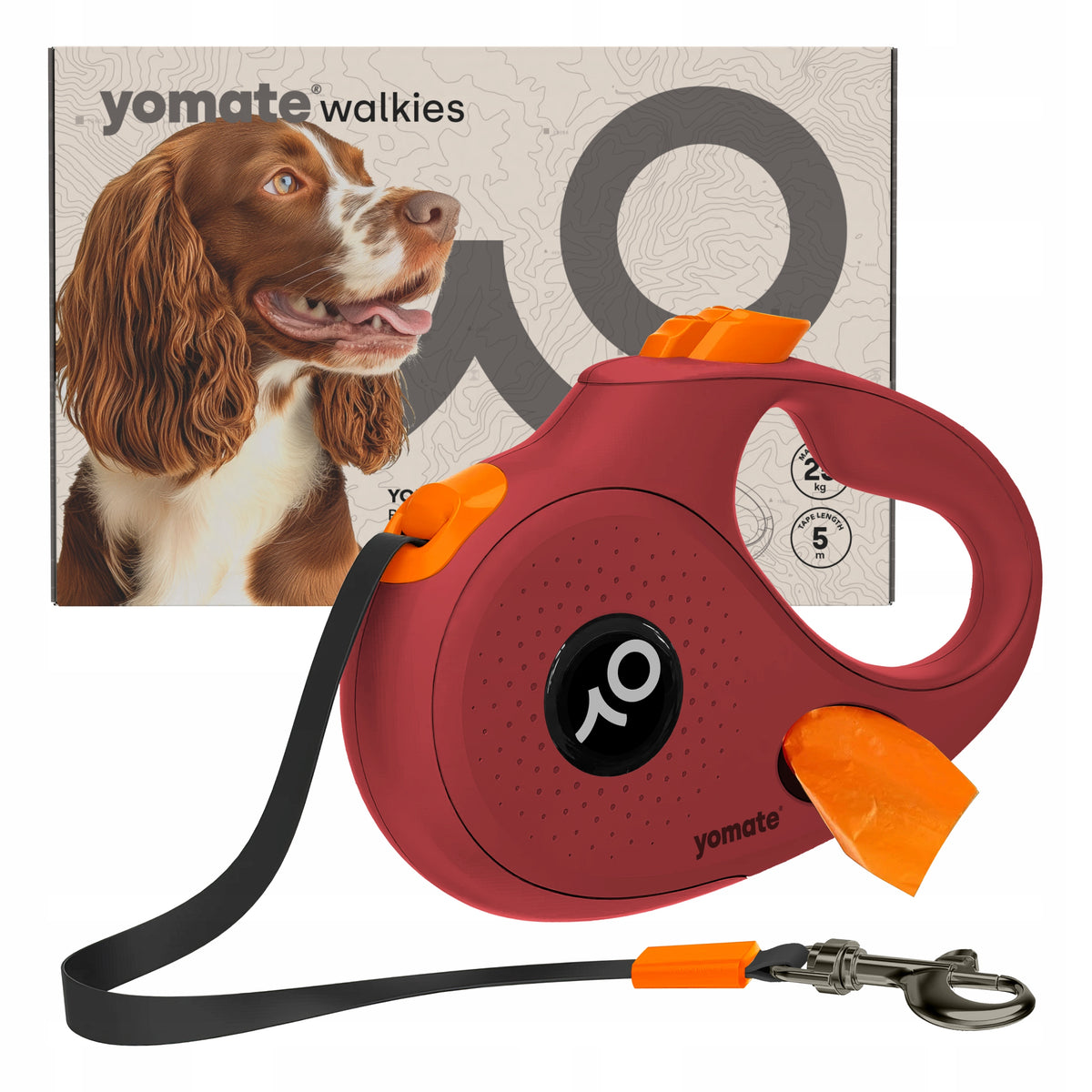STRONG AUTOMATIC LEASH FOR DOG 25KG / LOCK TAPE 5 METERS