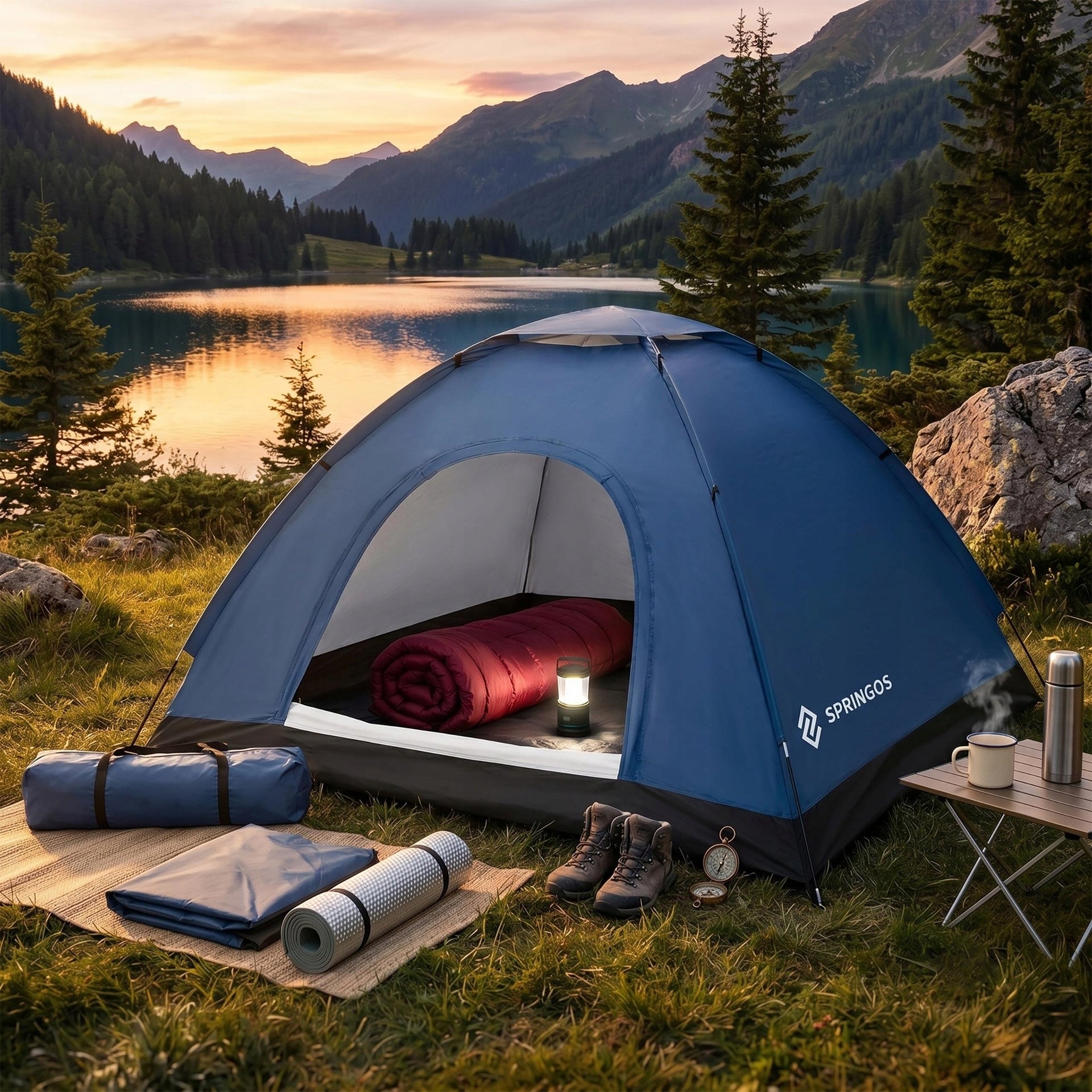 STRONG CAMPING TENT FOR CAMPING LARGE 2-PERSON IGLO 150x200cm Packaging status original