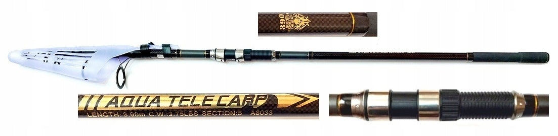 STRONG CARP FISHING ROD 3.90 m AQUA TELE CARP 3.75 LBS TELESCOPE!