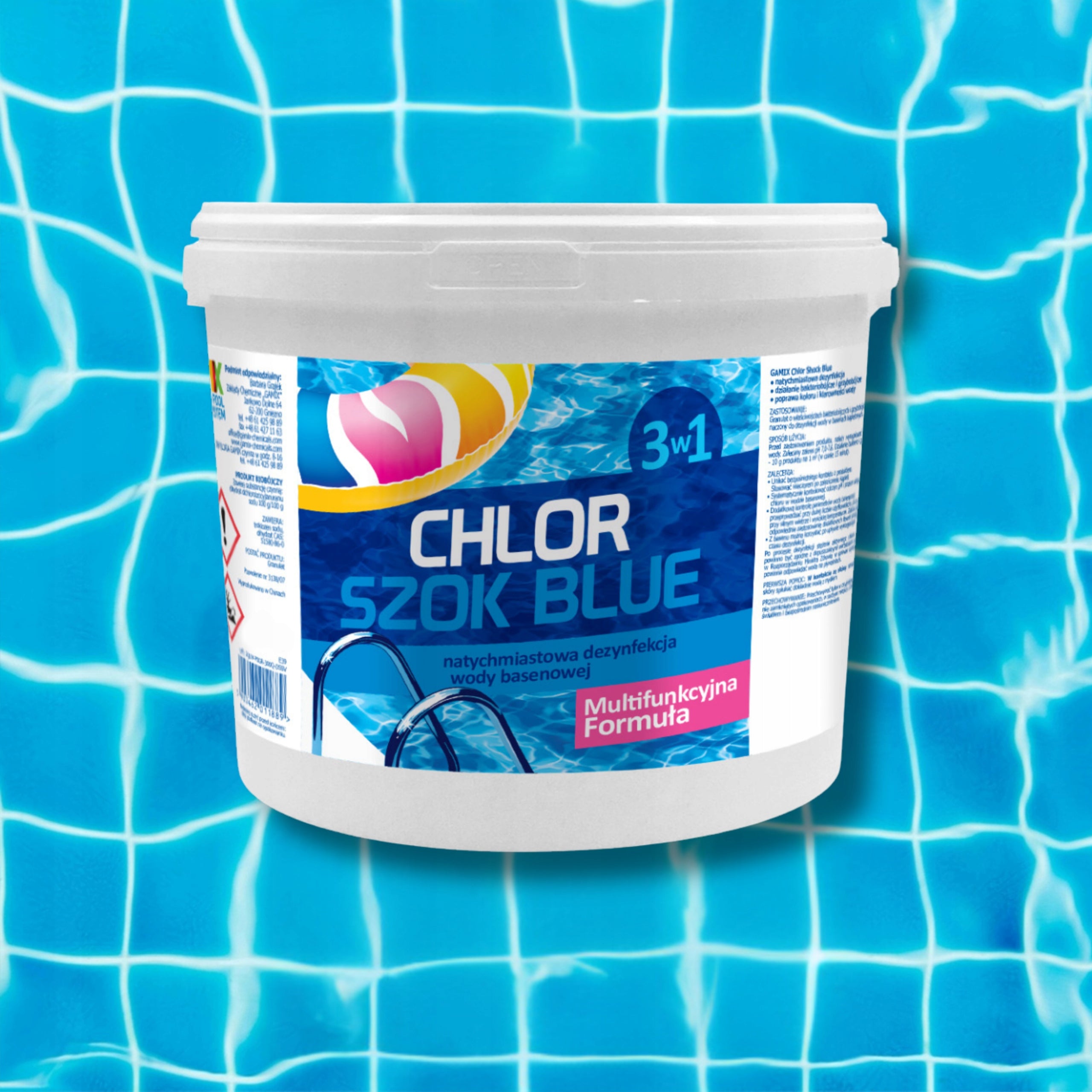 STRONG CHLORINE SHOCK BLUE FOR SWIMMING POOL GRANULES POOL CHEMISTRY GAMIX 5 KG Kind chlorine