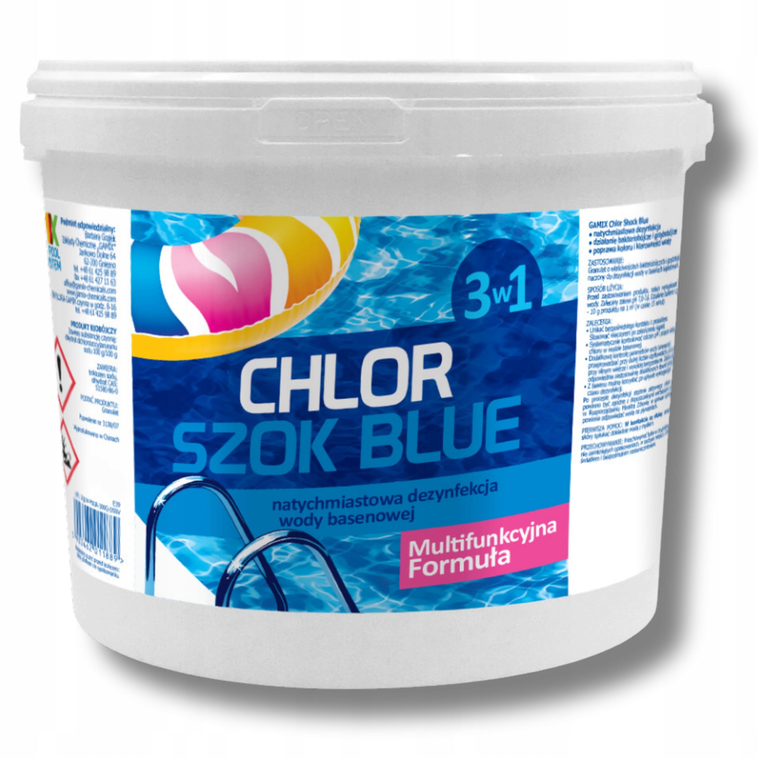 STRONG CHLORINE SHOCK BLUE FOR SWIMMING POOL GRANULES POOL CHEMISTRY GAMIX 5 KG Manufacturer code SzokBLUE5kg
