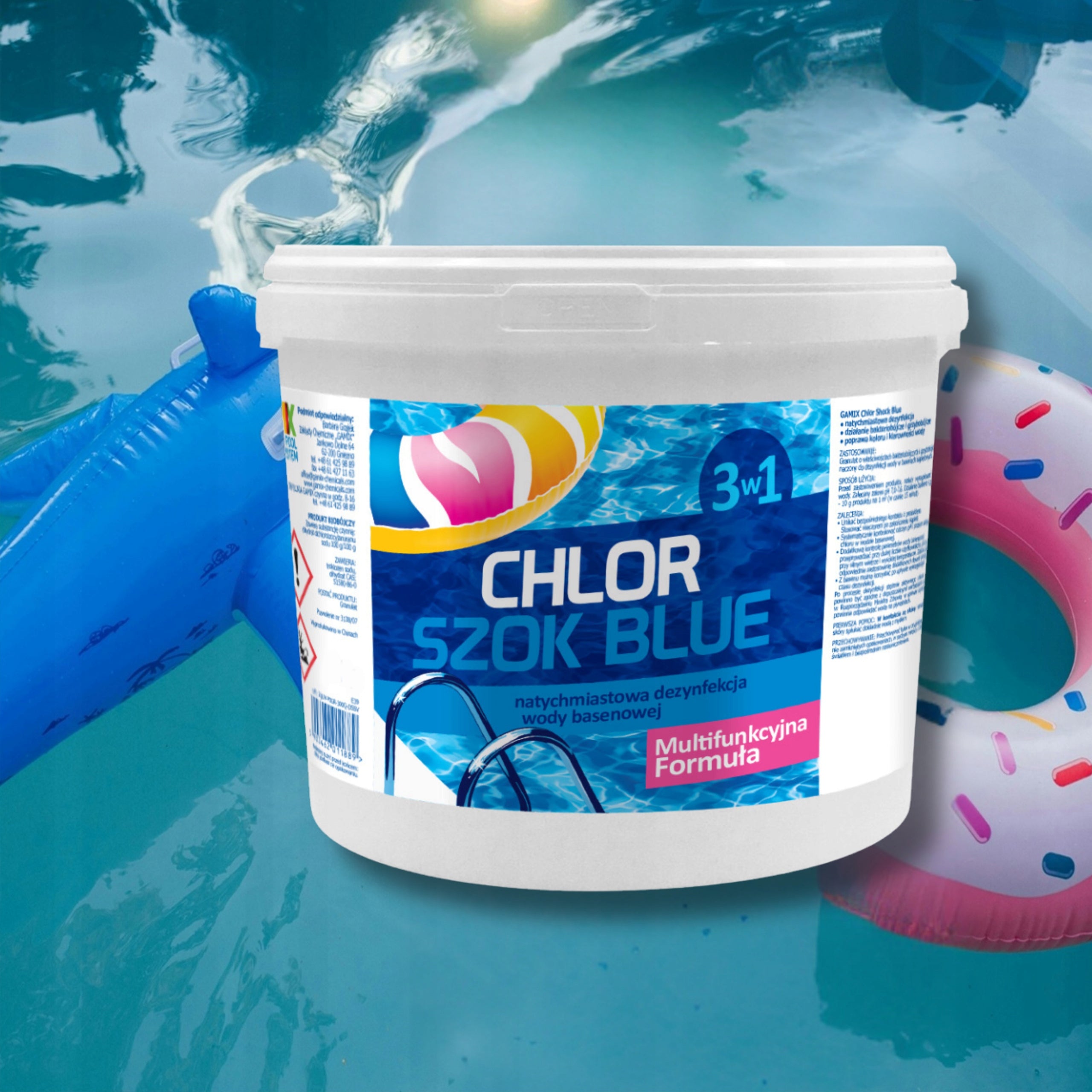 STRONG CHLORINE SHOCK BLUE FOR SWIMMING POOL GRANULES POOL CHEMISTRY GAMIX 5 KG Weight 5 kg