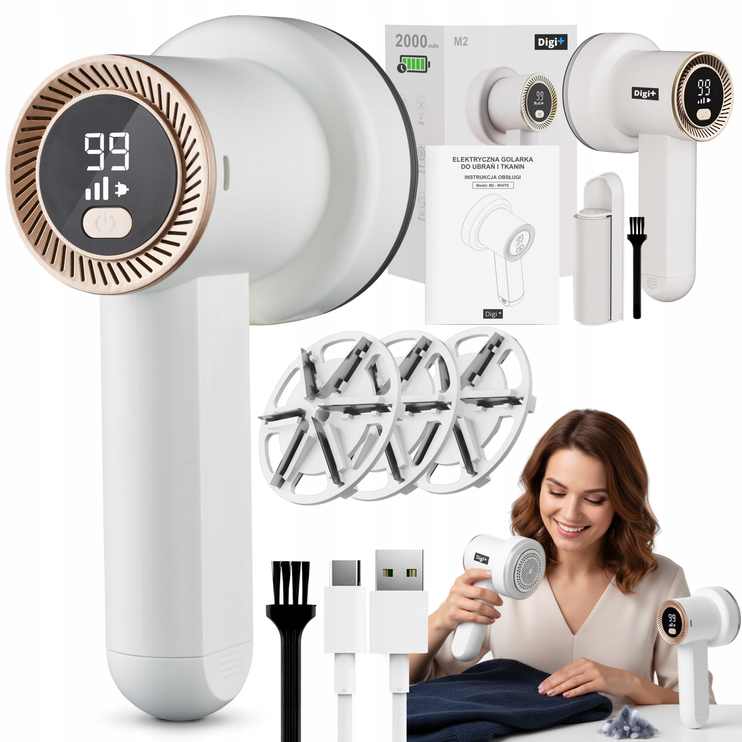 STRONG ELECTRIC FABRIC SWEATER CLOTHES SHAVER UPHOLSTERY BLANKET 2000mAh USB