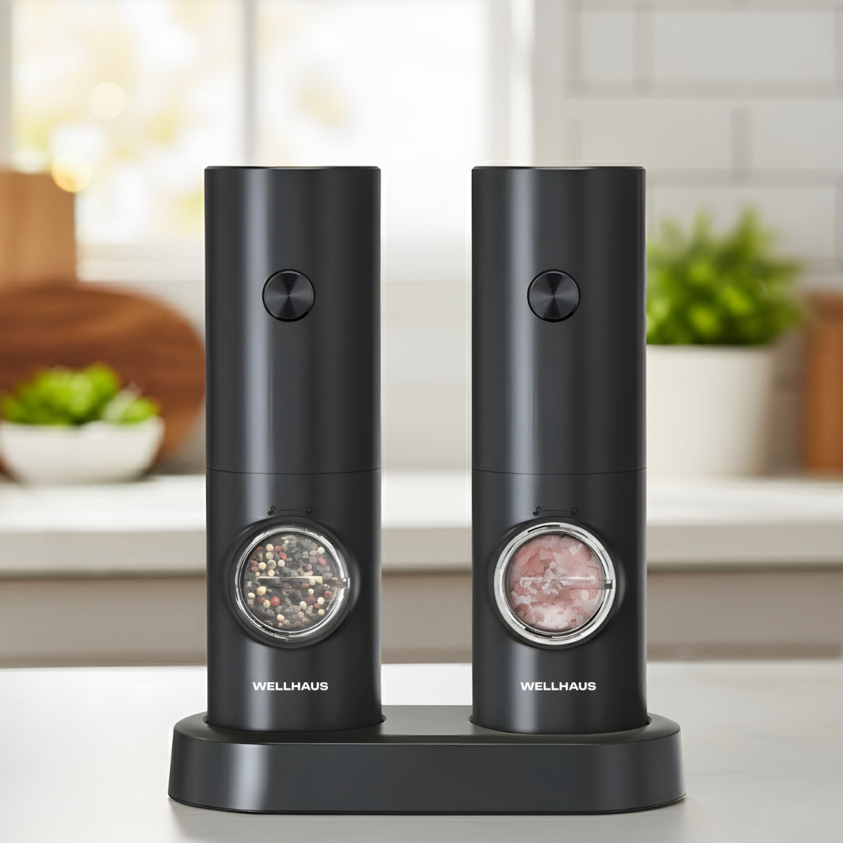 STRONG ELECTRIC PEPPER SALT GRINDERS CERAMIC FILAMENT - 2 PCS. Packaging status original