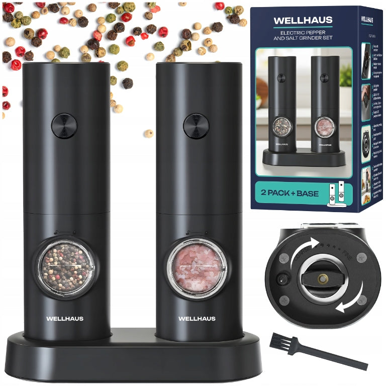 STRONG ELECTRIC PEPPER SALT GRINDERS CERAMIC FILAMENT - 2 PCS.