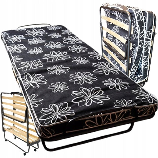 STRONG FIELD HIKING FOLDING BED WITH MATTRESS 80x190 120KG ON WHEELS Packaging status original
