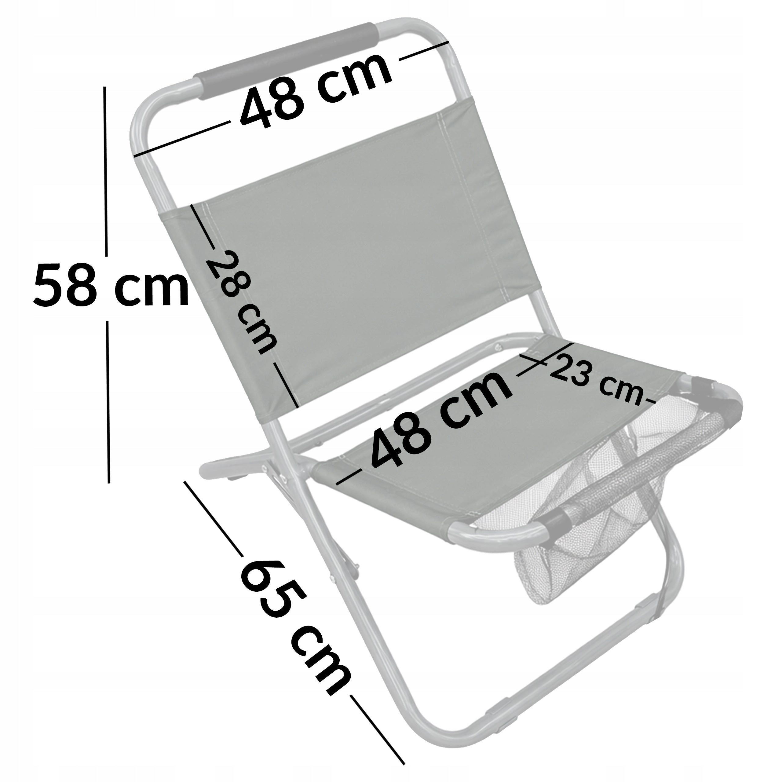 STRONG FOLDING COMFORTABLE CAMPING CHAIR LOUNGER LUIS C. GREY Manufacturer code 5.10.13679