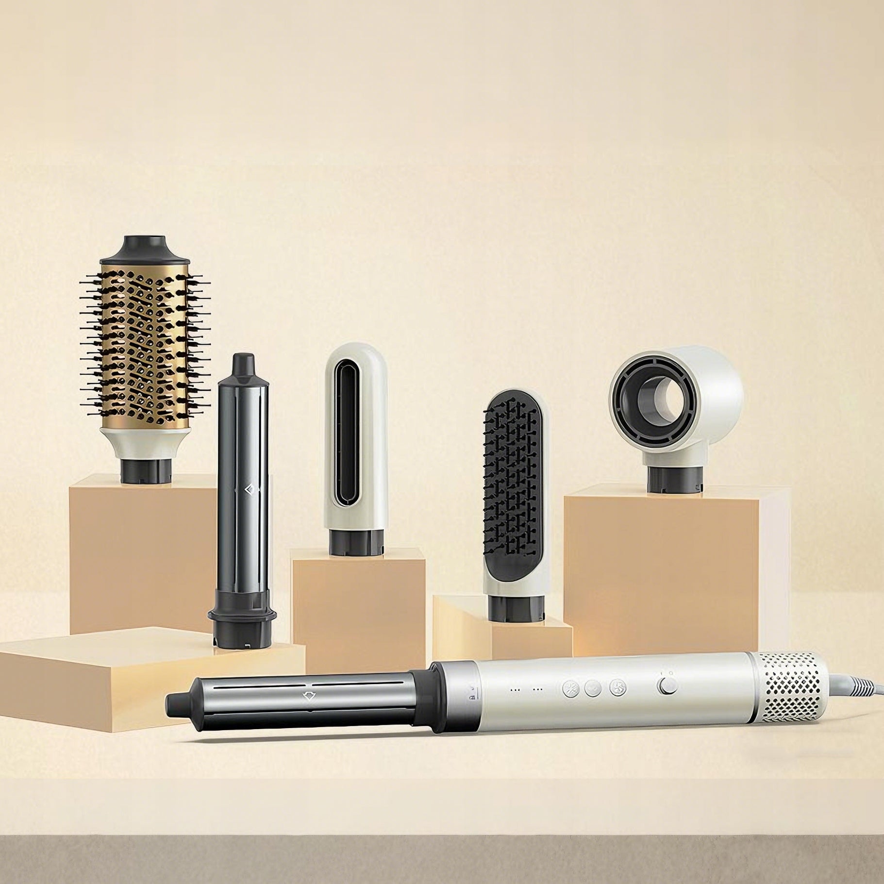 STRONG HAIR DRYER HAIR CURLER 6IN1 3 SPEED WITH IONIZATION 1400W ADJUSTMENT Manufacturer code ChuiFengJi-A1-Bai