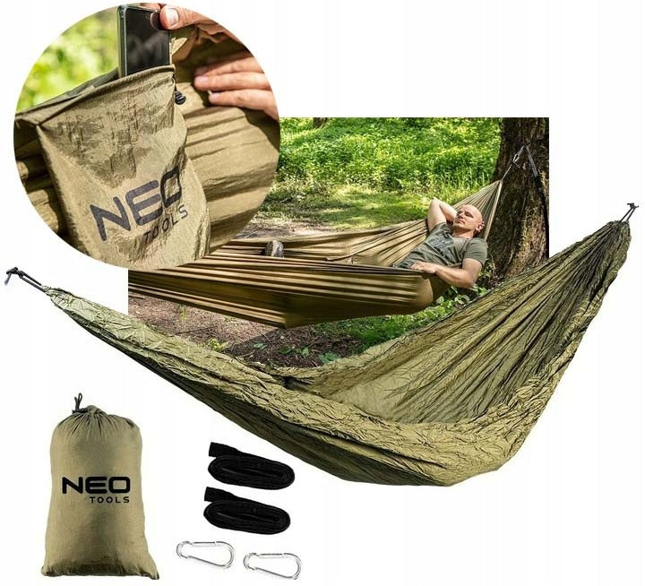 STRONG HAMMOCK 200KG GARDEN SURVIVAL TOURIST NEO TOOLS