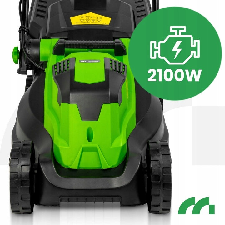 STRONG LIGHTWEIGHT ELECTRIC LAWN MOWER LARGE BASKET 30L 2100W + GLOVES Series MASTER 21000W