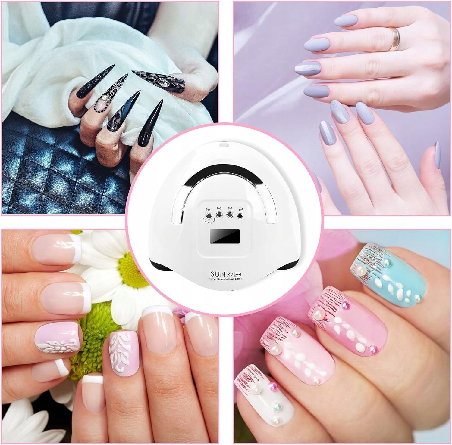 STRONG NAIL LAMP HYBRID UV LED GELS WITH LCD SENSOR WITH HANDLE 220W Medical device no