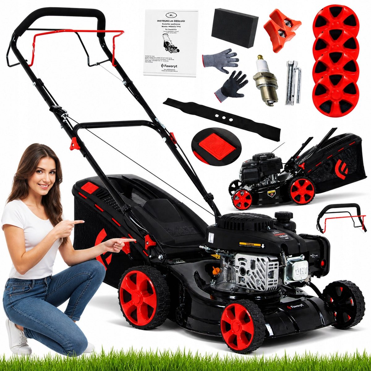 STRONG PETROL MOWER FAVORITE 41CM DRIVE STEEL HOUSING LIGHT SUPER 7KM