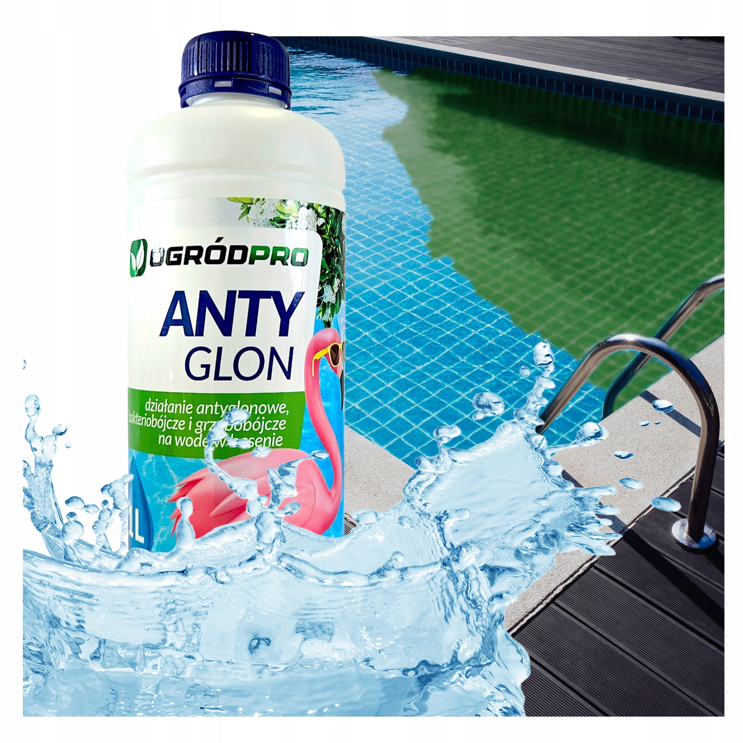 STRONG POOL CHEMISTRY FOR SWIMMING POOL ANTI-ALGAE FOR ALGAE WATER LIQUID 1L Packaging status original