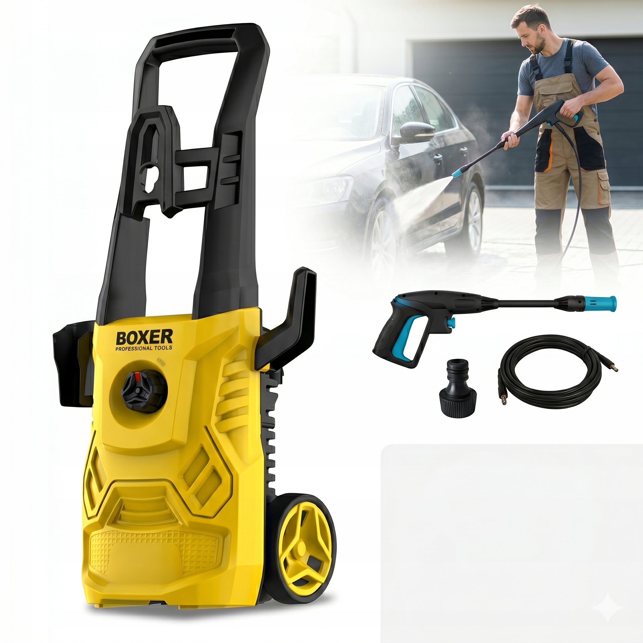 STRONG PRESSURE WASHER BOXER 260 BAR 2200W FOR TERRACE CAR CUBE SET Brand Boxer