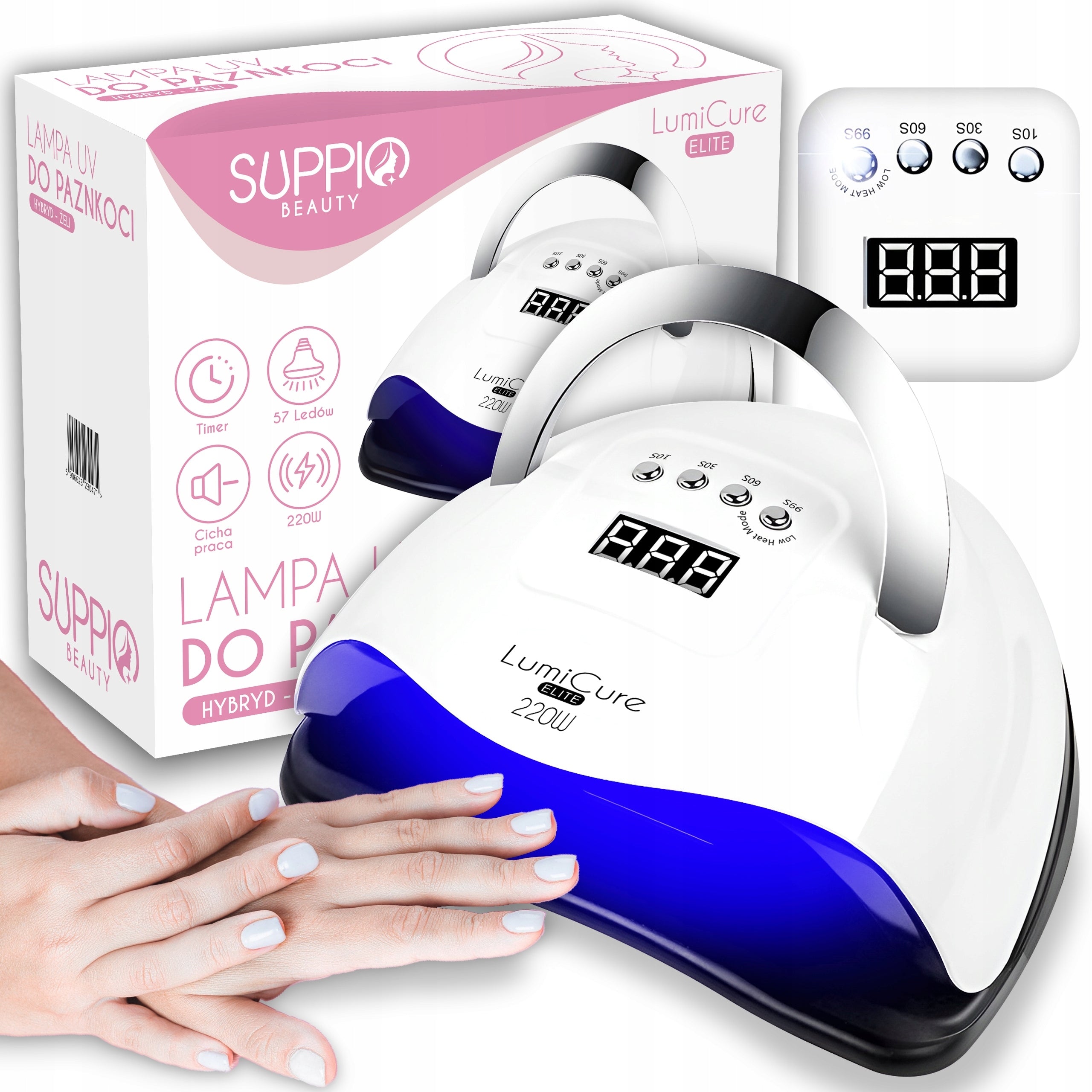 STRONG PROFESSIONAL UV LAMP FOR NAIL ACRYLIC GEL MANICURE 220W
