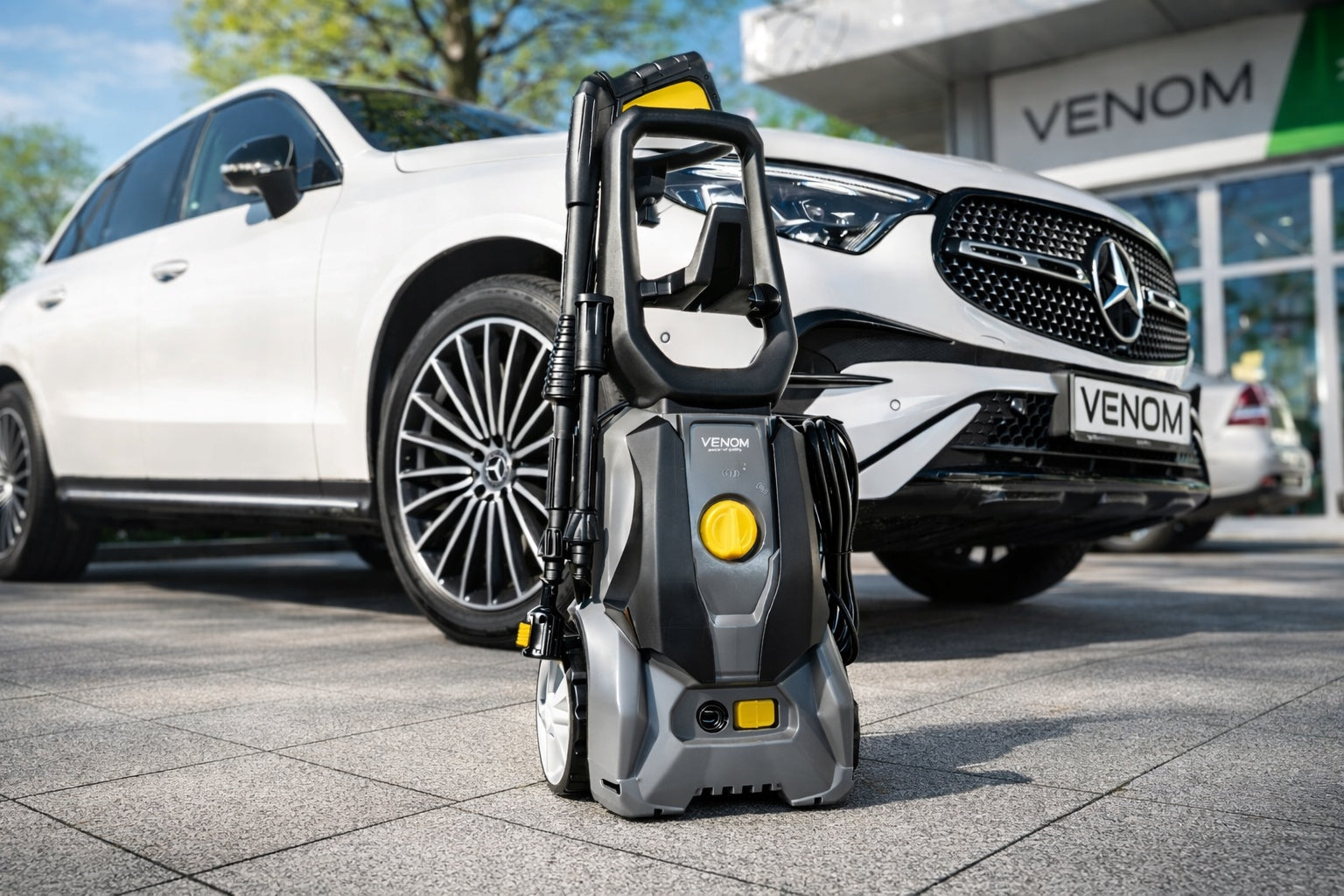STRONG SELF-SUCTION PRESSURE WASHER VENOM ALU FOR CAR CUBE FOAMER Model Myjka ciśnieniowa VN 309-1600A 1600W  130BAR MOCNA