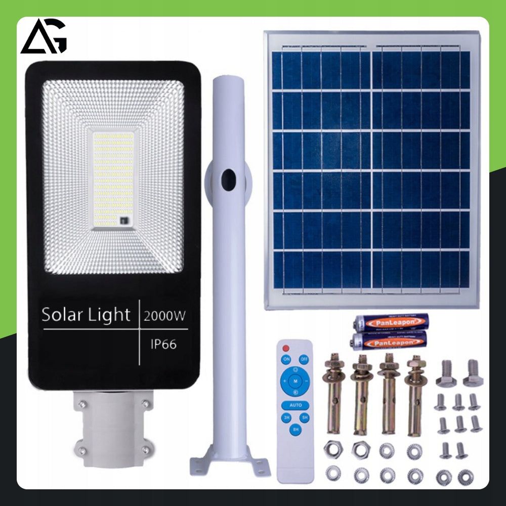 STRONG SOLAR GARDEN LAMP STREET LAMP LED OUTDOOR HOLDER 2000W Light beam 10000 lm