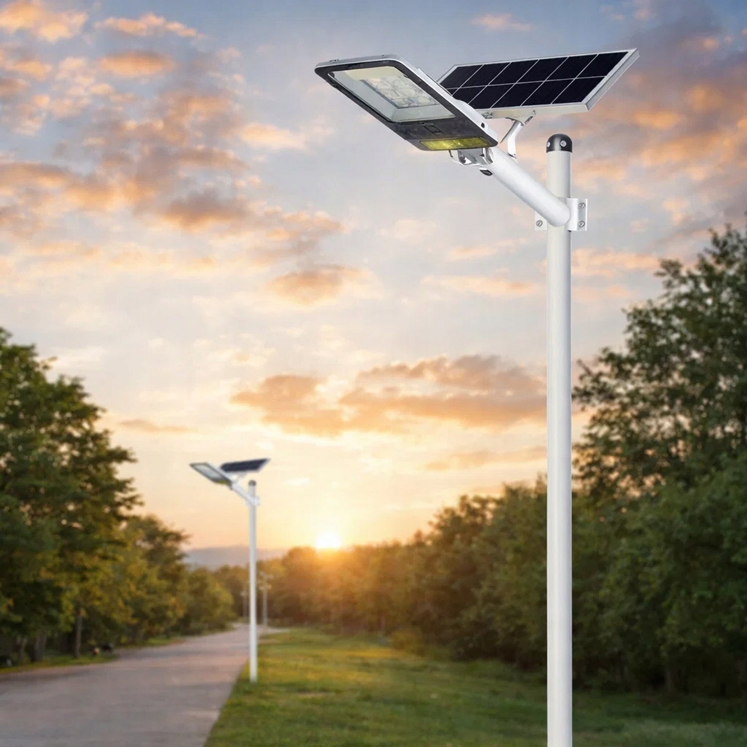 STRONG SOLAR LED STREET LAMP 3200W LANTERN FOR POLE SET WITH REMOTE CONTROL Power supply solar