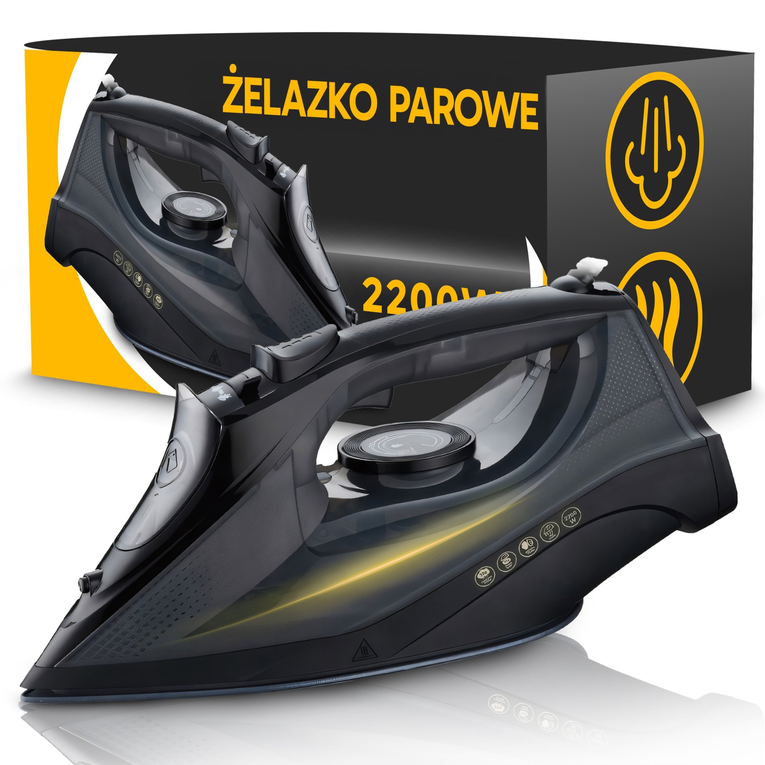 STRONG STEAM IRON HIGH POWER 2200W CERAMIC COATING ANTI-DRIP ANTI-CALC
