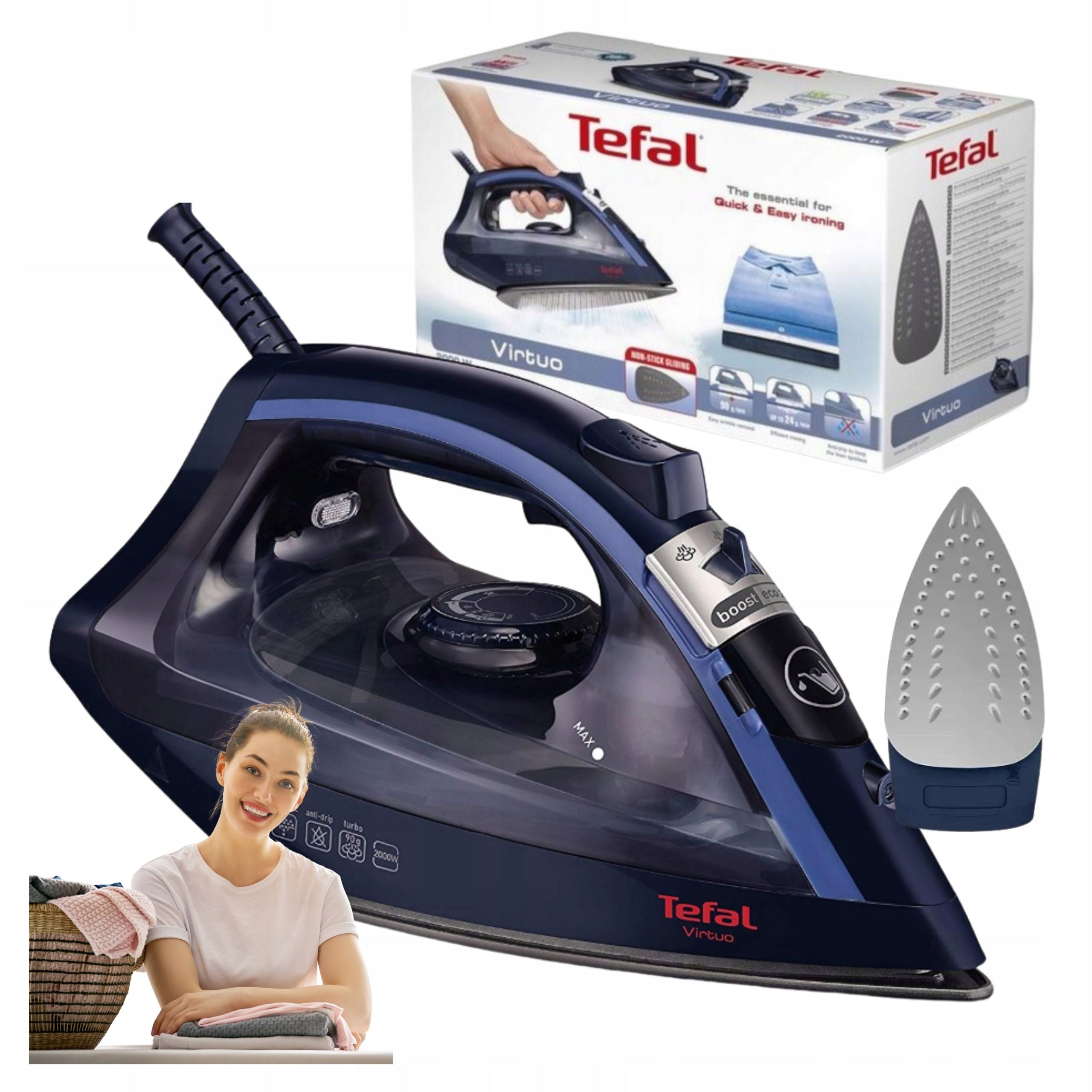 STRONG STEAM IRON TEFAL VERTICAL PRESSING POWER 2000 IN DRIP LOCK