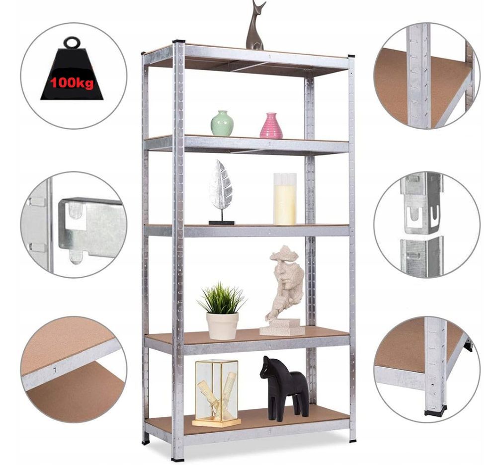 STRONG Storage Rack Metal Garage Basement 4 Shelves 400 Kg 175x80x40cm Manufacturer Anytech