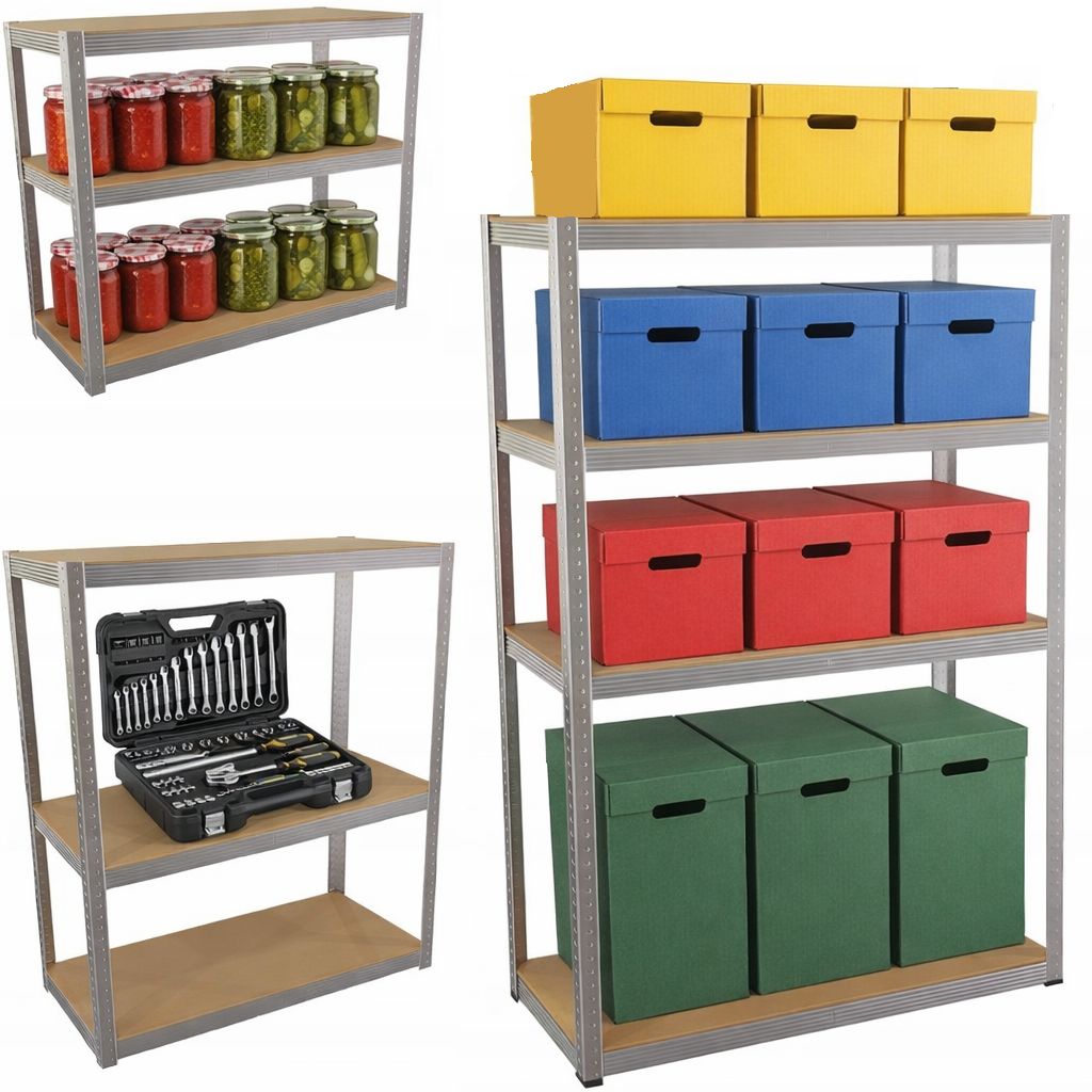 STRONG Storage Rack Metal Garage Basement 4 Shelves 400 Kg 175x80x40cm