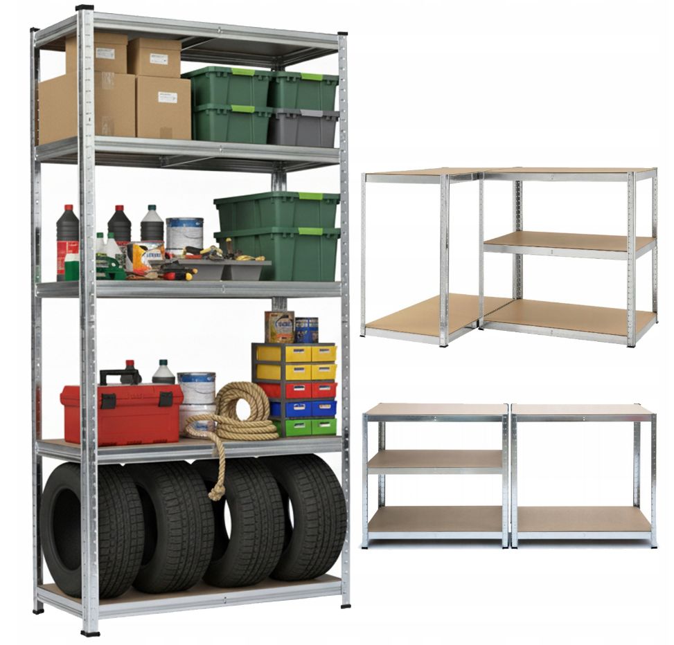 STRONG Storage Rack Metal Garage Basement 5 Shelves 875 Kg 180x100x50 cm Manufacturer code MOCNY Regał Magazynowy G10050- 180 Anytech