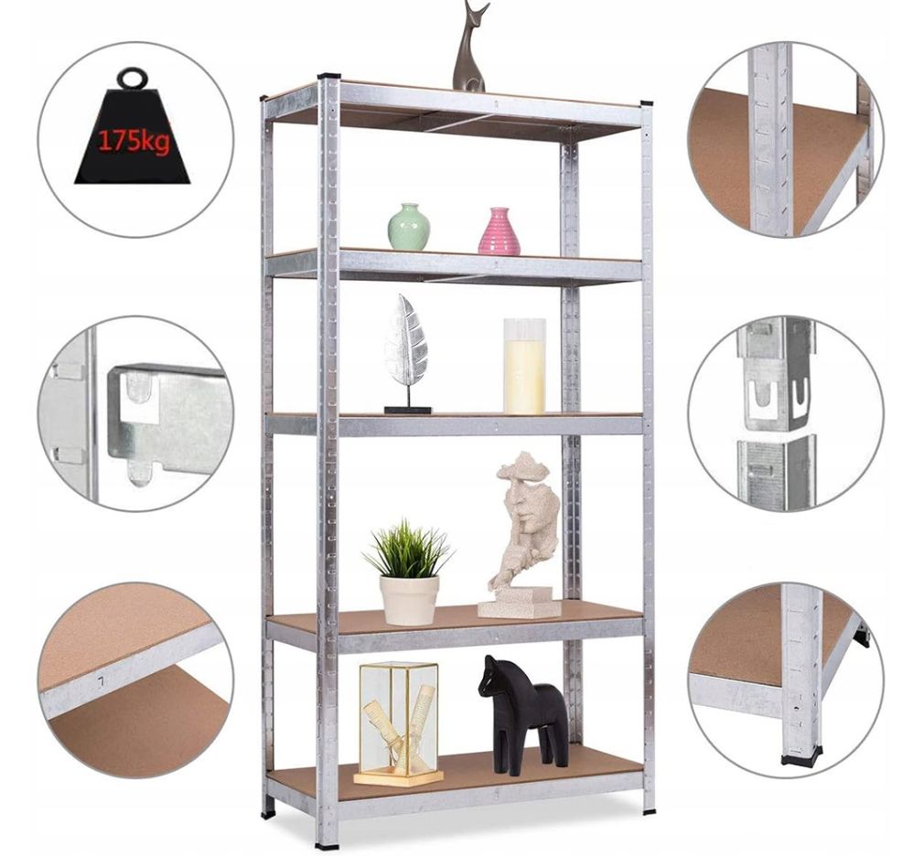 STRONG Storage Rack Metal Garage Basement 5 Shelves 875 Kg 220x100x40 cm Manufacturer code MOCNY Regał Magazynowy G10040-220 Anytech