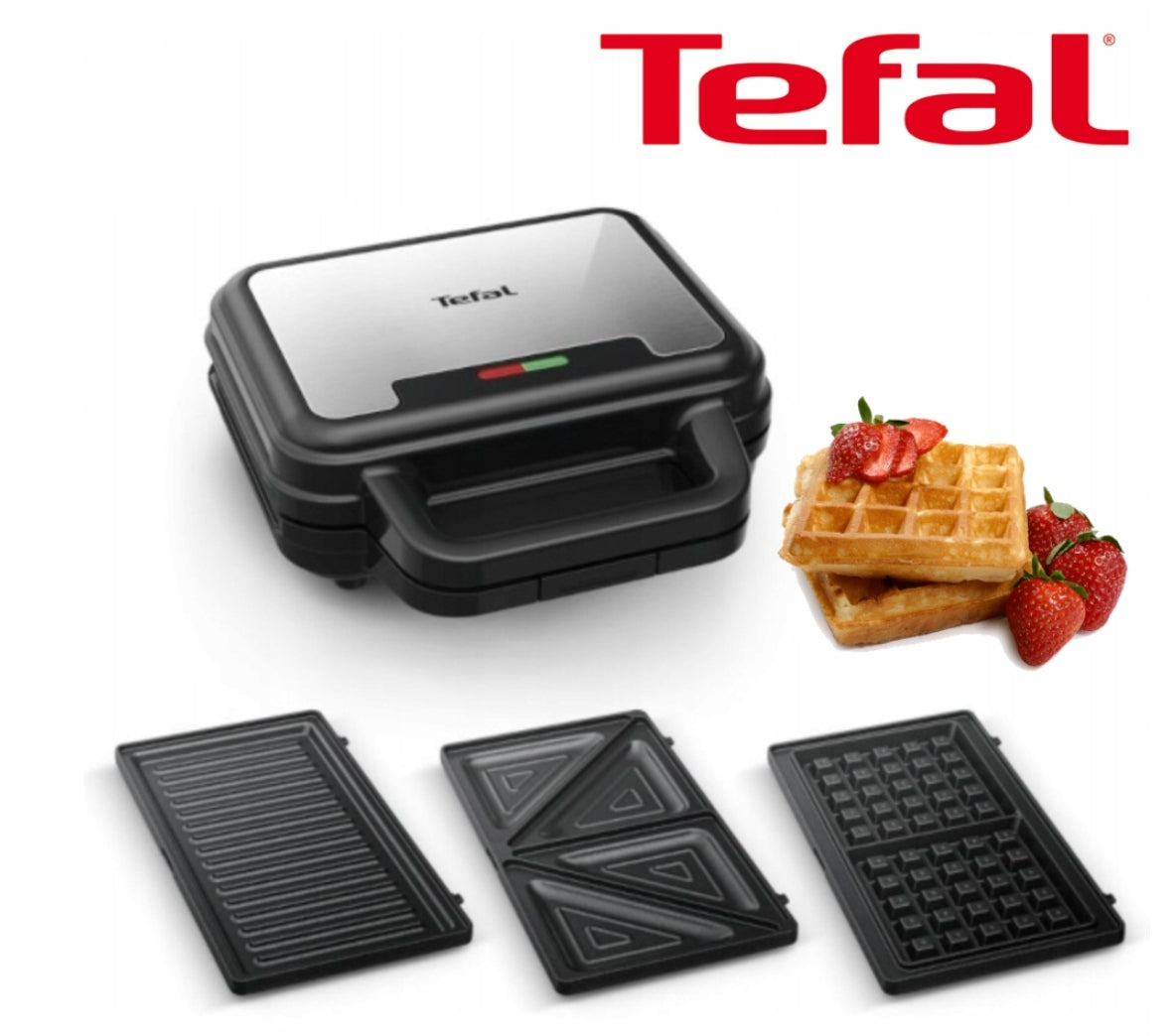 STRONG TOASTER TEFAL WAFFLE MAKER FOR PANINI WAFFLES TOAST UltraCompact 3in1 700W