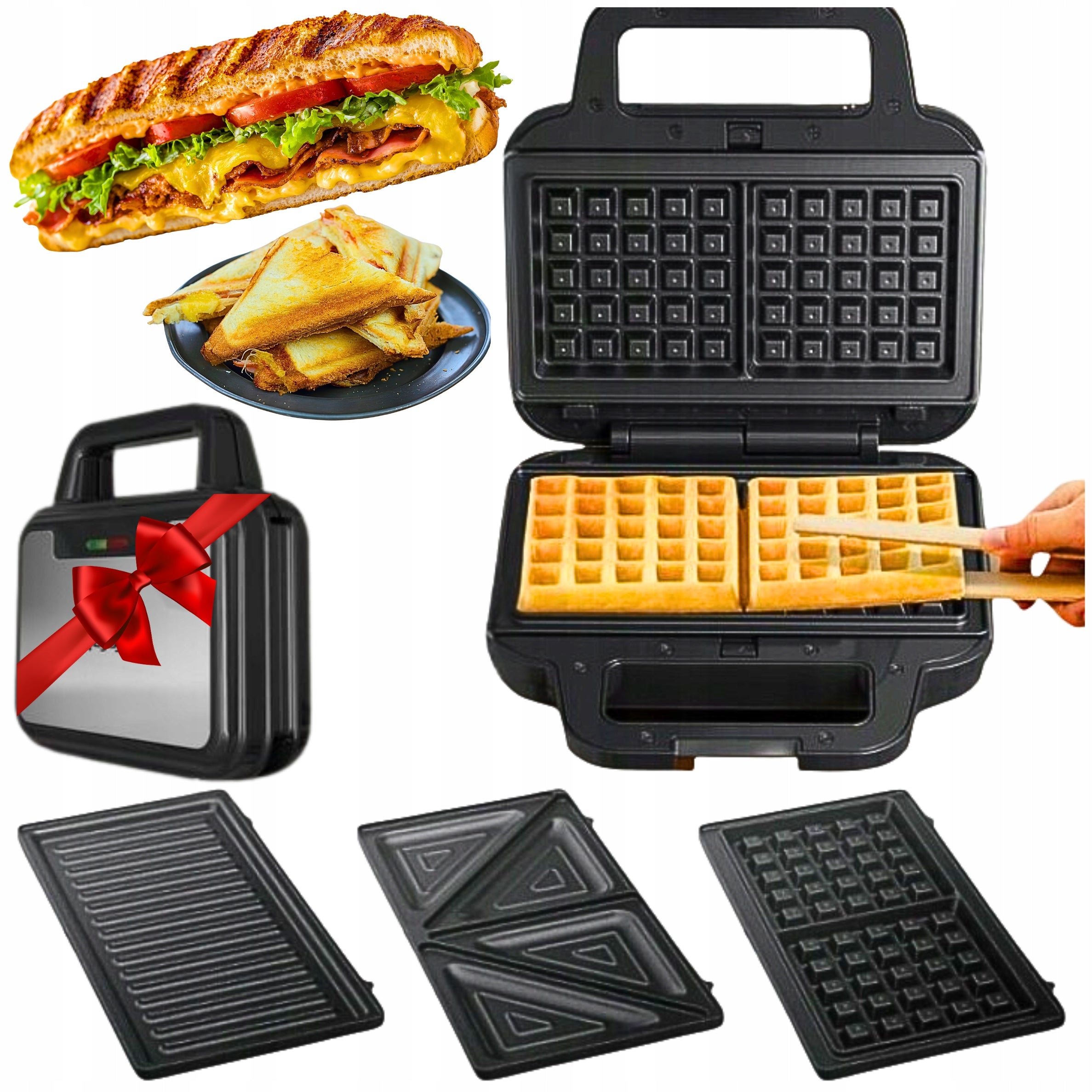 STRONG TOASTER WAFFLE MAKER TOASTER TEFAL NON-STICK COATING WAFFLE 3IN1
