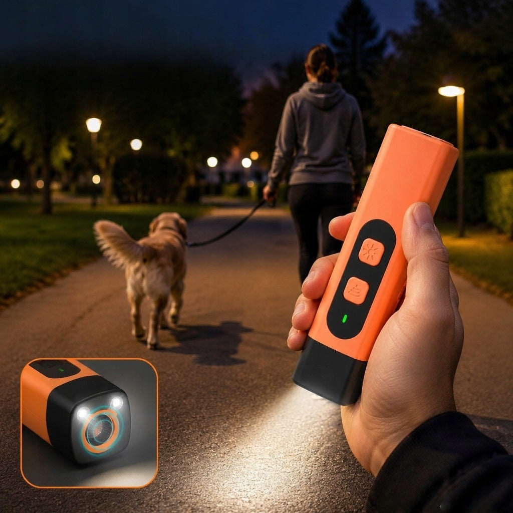 STRONG ULTRASONIC DOG REPELLENT TRAINER FOR BARKING FLASHLIGHT Manufacturer code Urządzenie Do Odstraszania Kory Psów