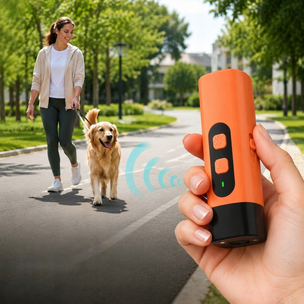 STRONG ULTRASONIC DOG REPELLENT TRAINER FOR BARKING FLASHLIGHT Packaging status original
