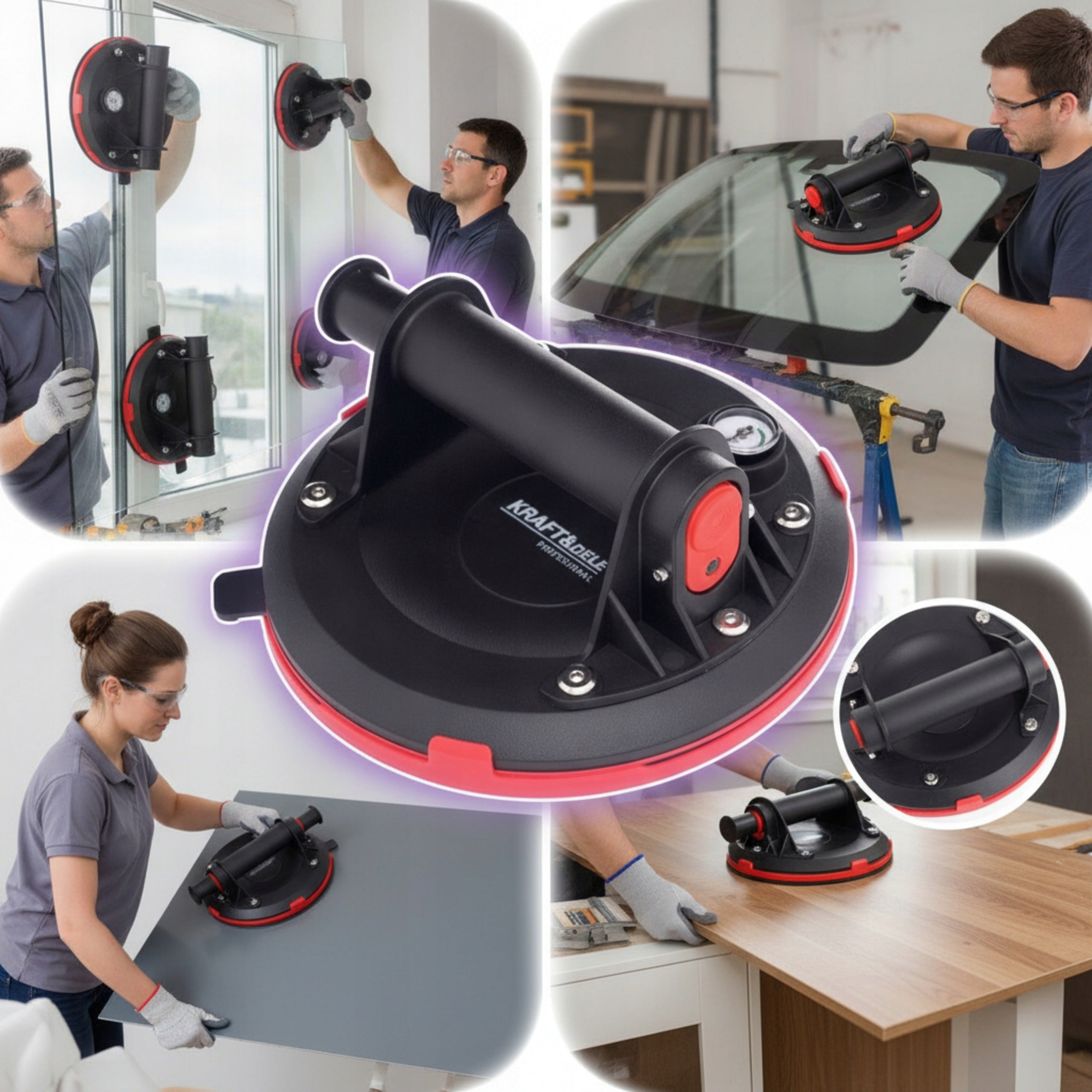 STRONG VACUUM SUCTION CUP WITH PUMP FOR WINDOWS AND PLATES 190 KG