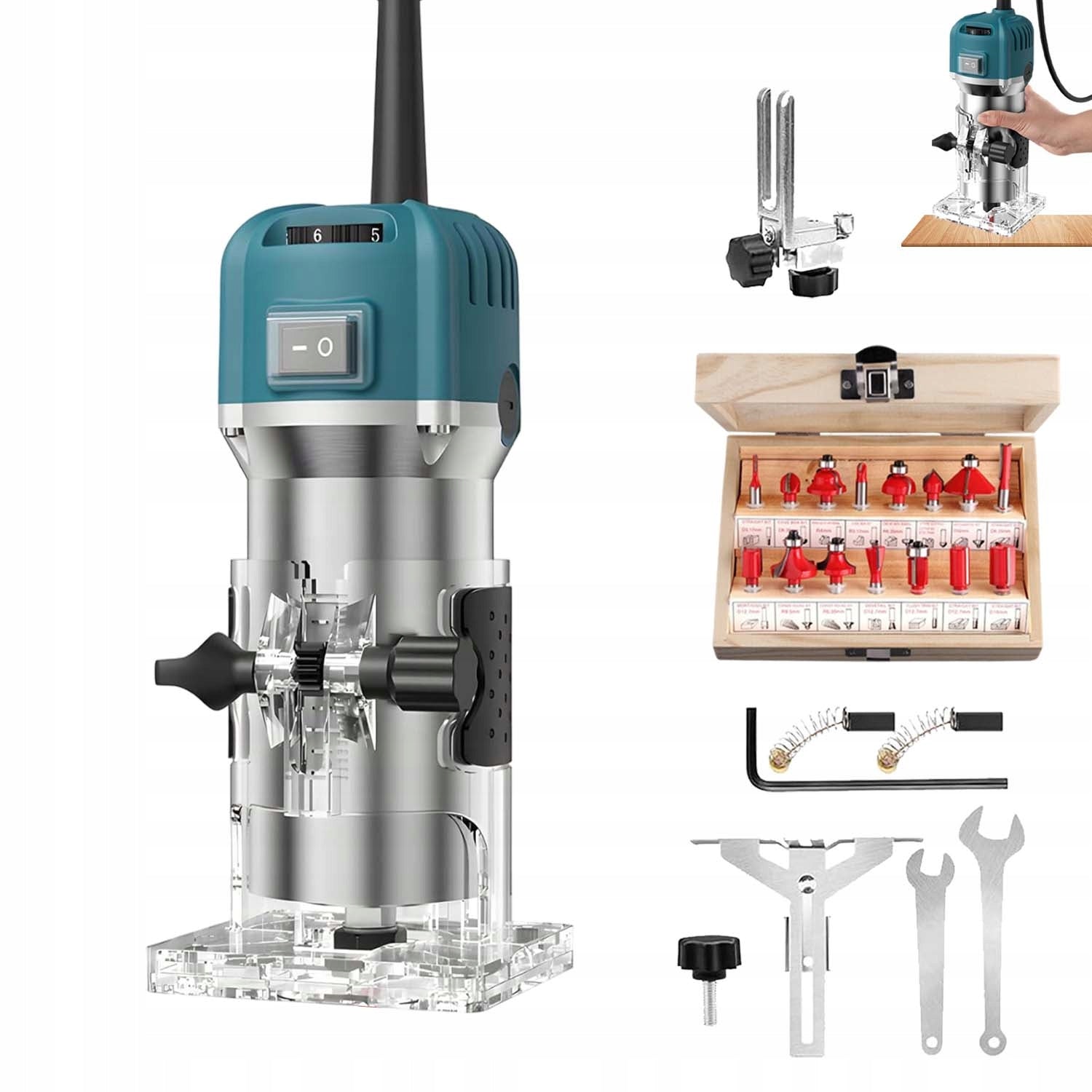 STRONG WOOD SPINDLE MILLING MACHINE 800W 15EL CUTTERS METAL BODY