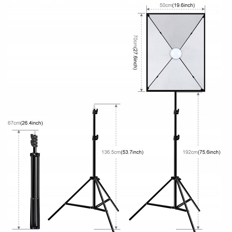 STUDIO LAMP PULUZ SOFTBOX 50x70 cm LED BULB LIGHTING Manufacturer code SINGLE