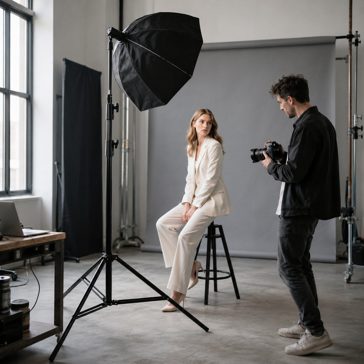 STUDIO LIGHT STAND 290CM 5KG 16MM 1/4" + BAG + HEAD Model Statyw sprężynowy 2,9m + torba + głowica