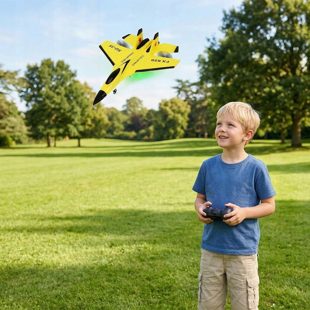 STYROFOAM AIRCRAFT REMOTE CONTROLLED RC WITH LED, 360° ROTATION HEADLESS MODE Packaging status original