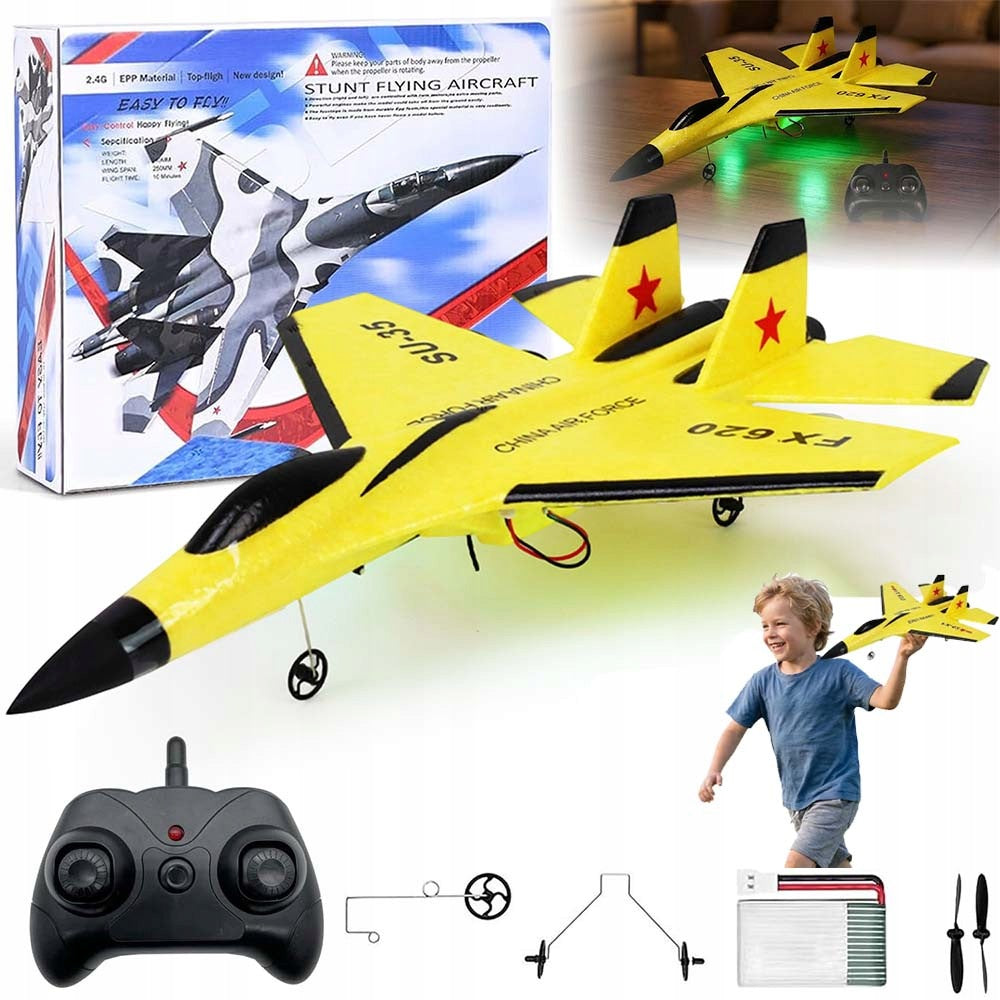 STYROFOAM AIRCRAFT REMOTE CONTROLLED RC WITH LED, 360° ROTATION HEADLESS MODE