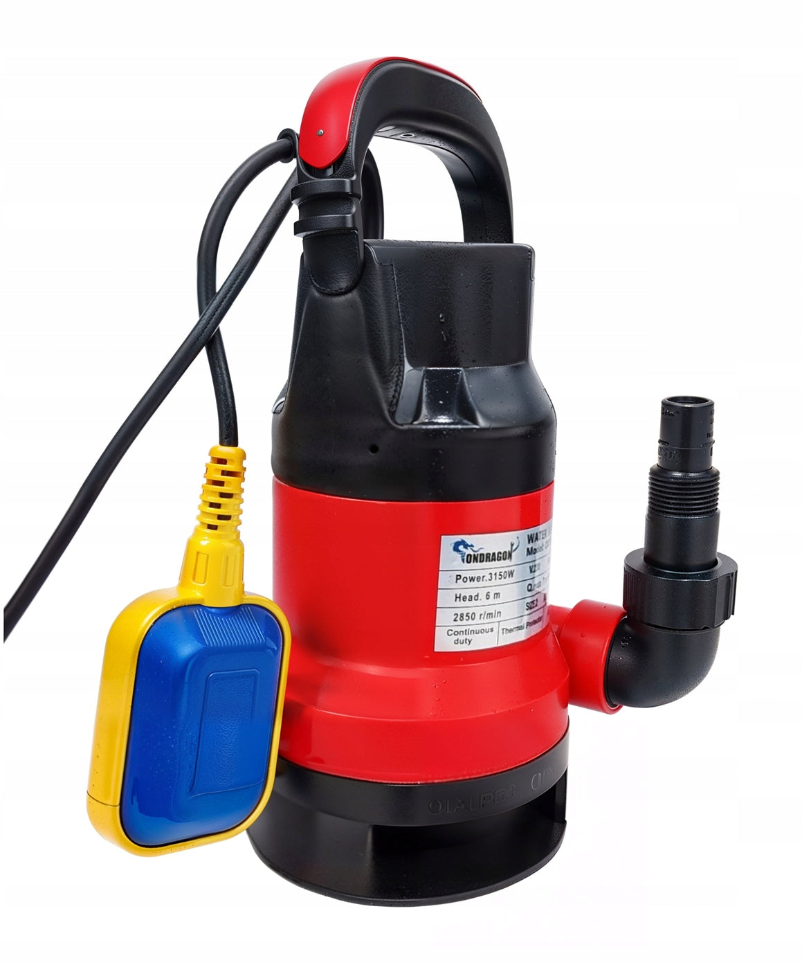 SUBMERSIBLE PUMP FOR CLEAN WATER DIRTY RAINWATER WITH FLOAT 3150W strong Maximum pump output 9500 l/h