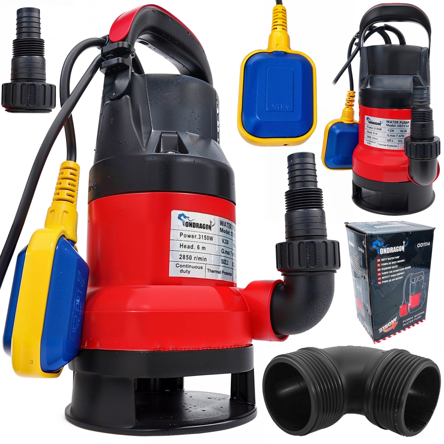 SUBMERSIBLE PUMP FOR CLEAN WATER DIRTY RAINWATER WITH FLOAT 3150W strong